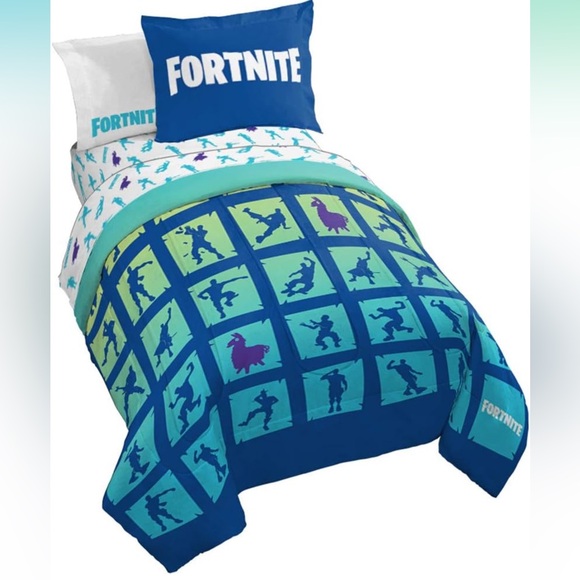 Fortnite Boogie Emote Twin Sheet Set and Reversible Comforter Bedding - Picture 1 of 10
